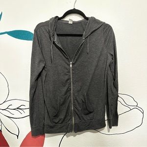 Gray zip up hoodie